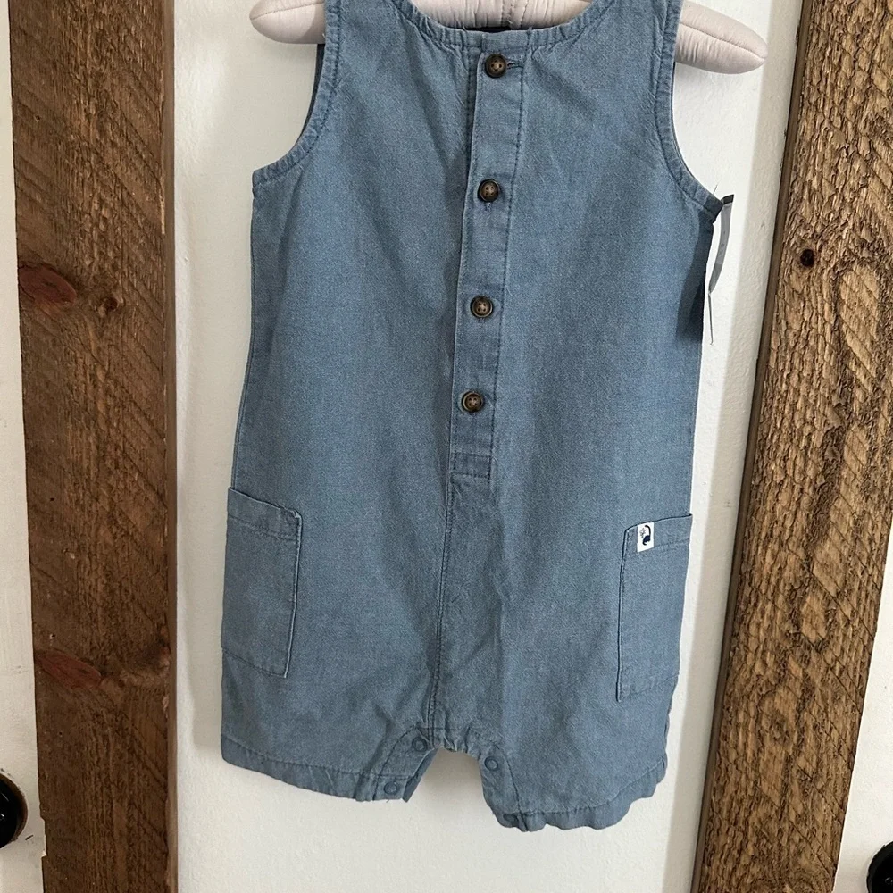 New Carter’s Denim Sleeveless Jumpsuit 18m Baby Boy New with tags